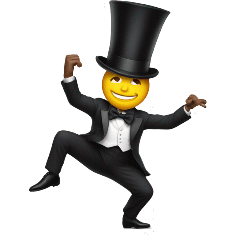 Guy dancing with top hat and suit emoji