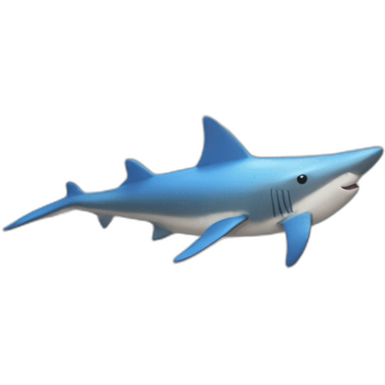 Requin avec des ailes de poulet et des plumes emoji