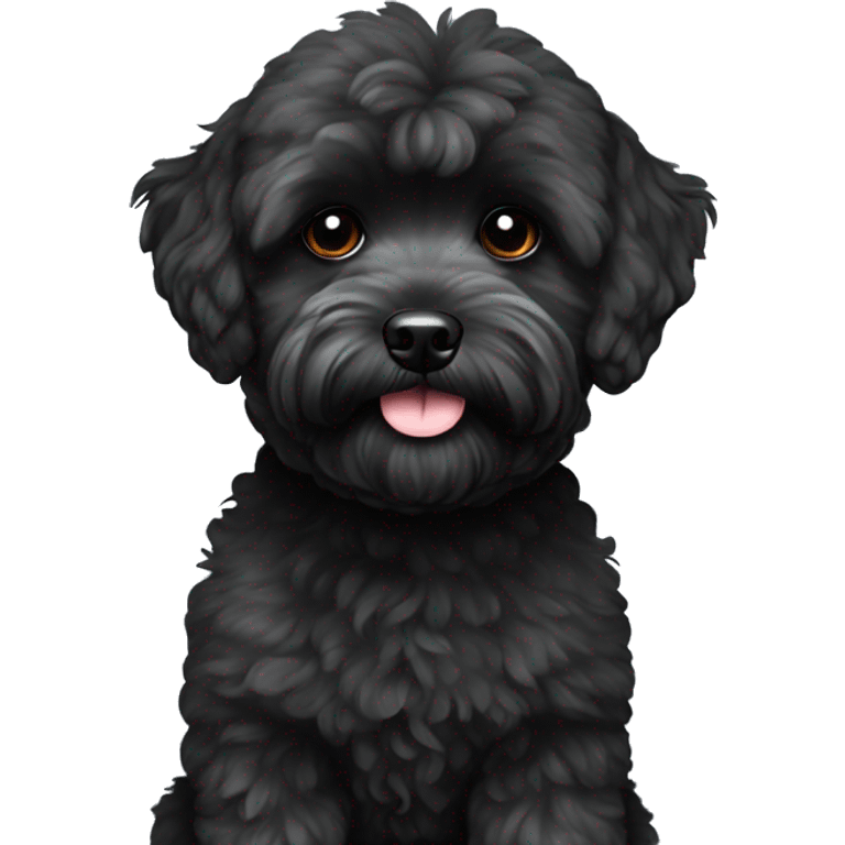 Black adult maltipoo emoji