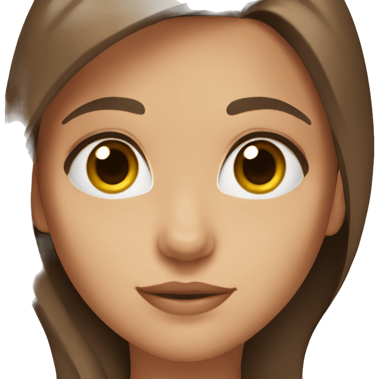 girl with long brown hair and brown eyes and long lashes emoji