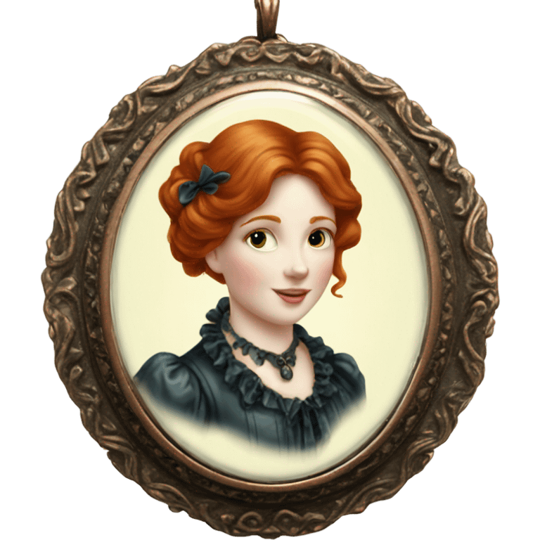 victorian cameo locket redhead  emoji