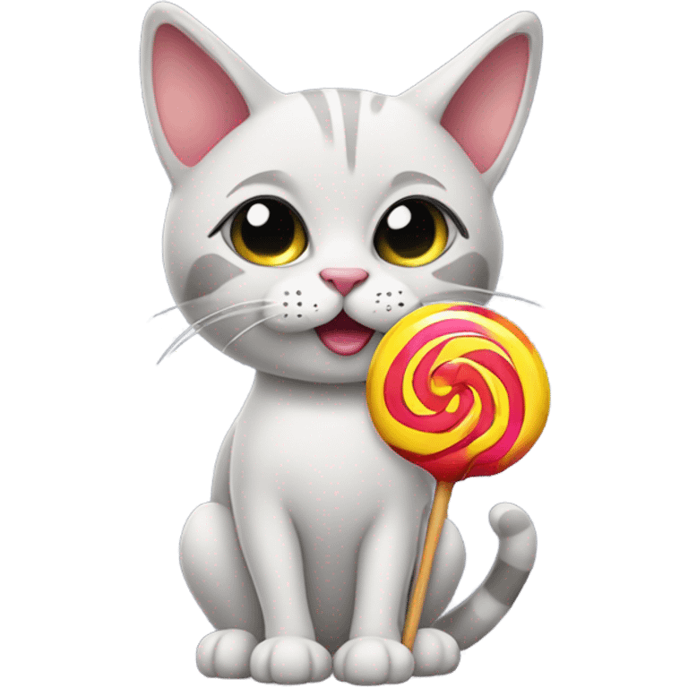 A cat licking a lollipop  emoji