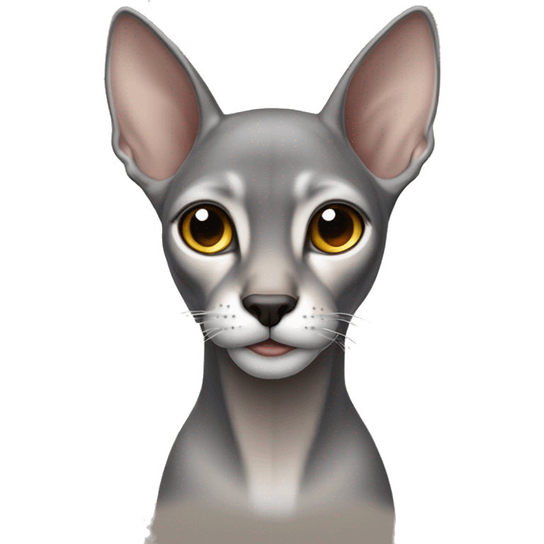 Silver Abyssinian missing left ear emoji