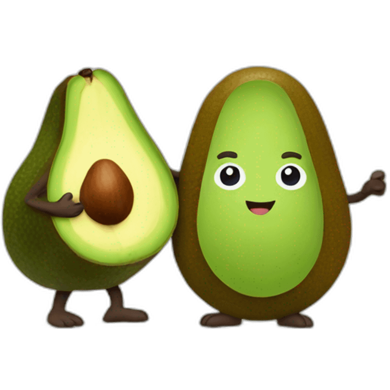 Kiwi and avocado holding hands emoji