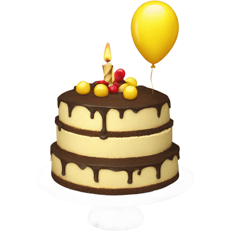 Yellow balloon cake emoji