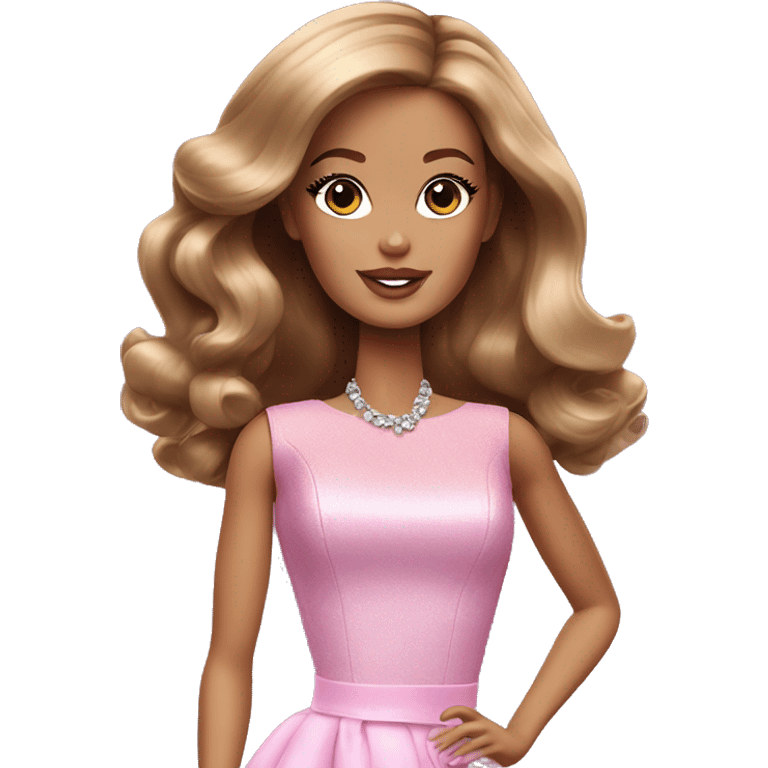 glamorous barbie with brown hair emoji