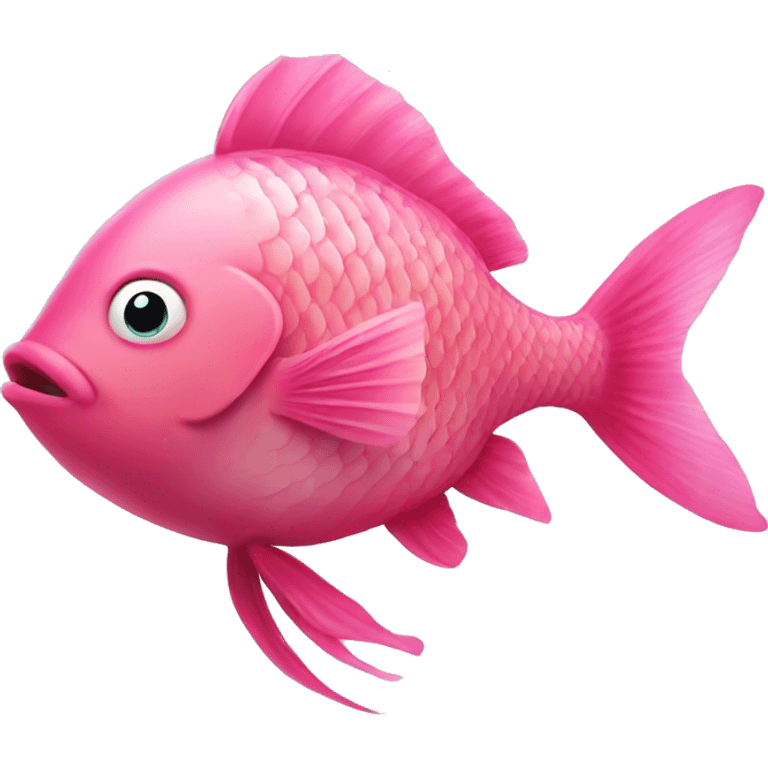 A beautiful pink fish with long tail  emoji