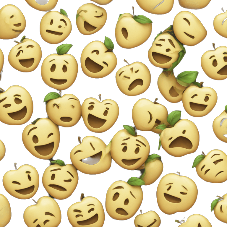 Regular apple emoji laughing without tears ￼ emoji