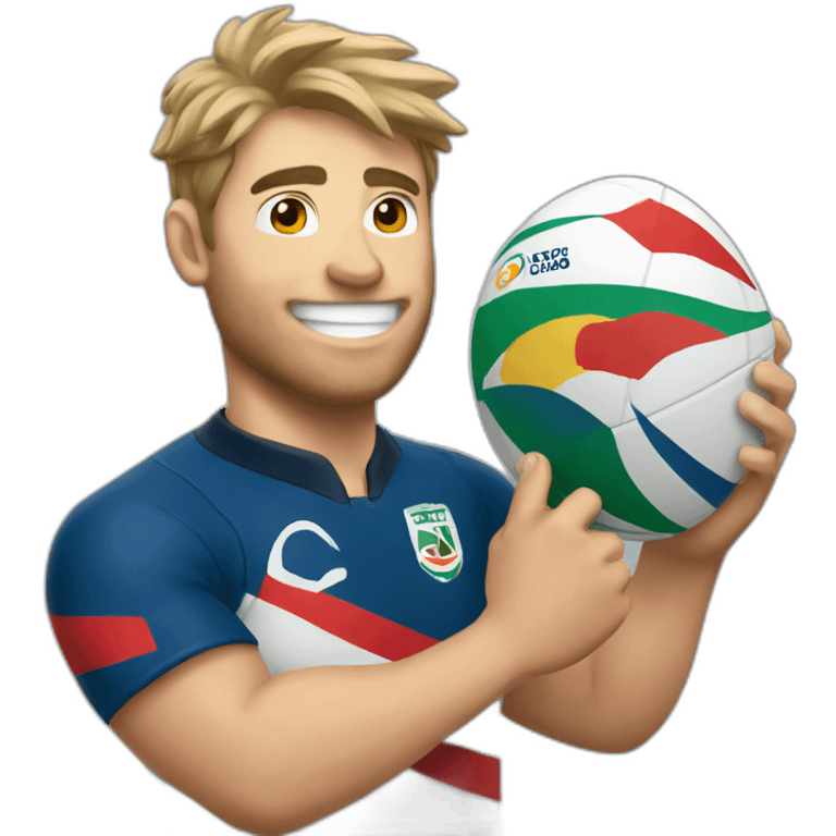 Rugby player winning world cup emoji