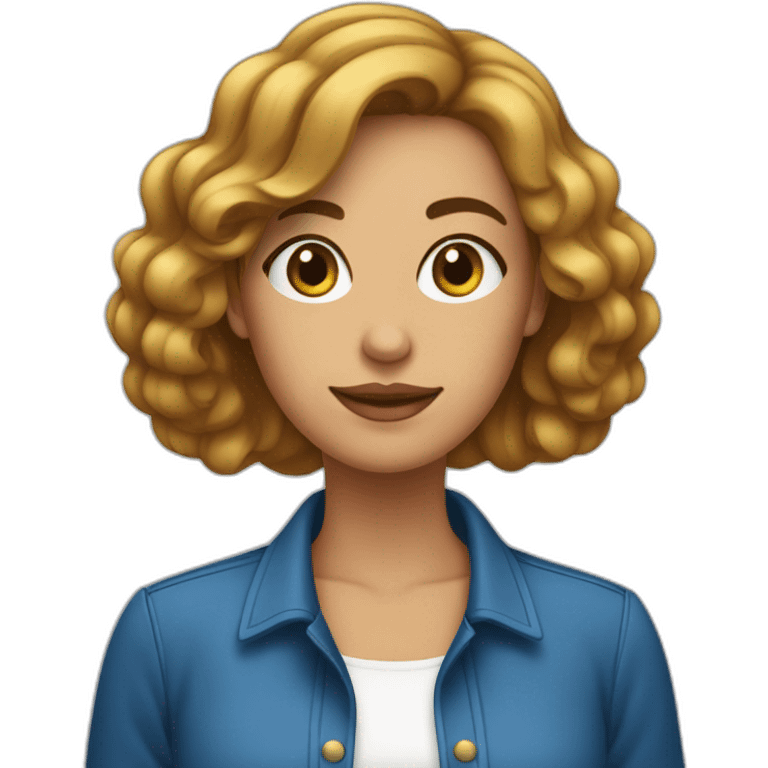 Mujer de pelo corto con el cabello azul emoji