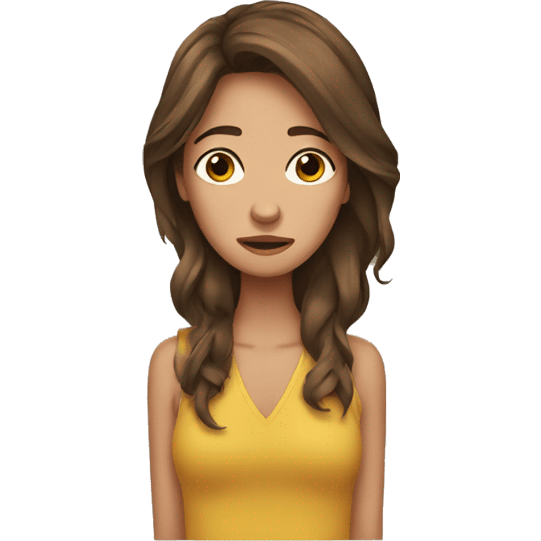 woman crying brown hair emoji