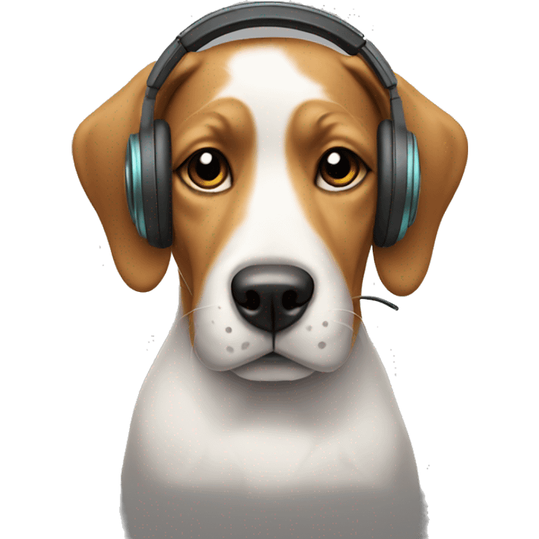 Dog with headphones emoji