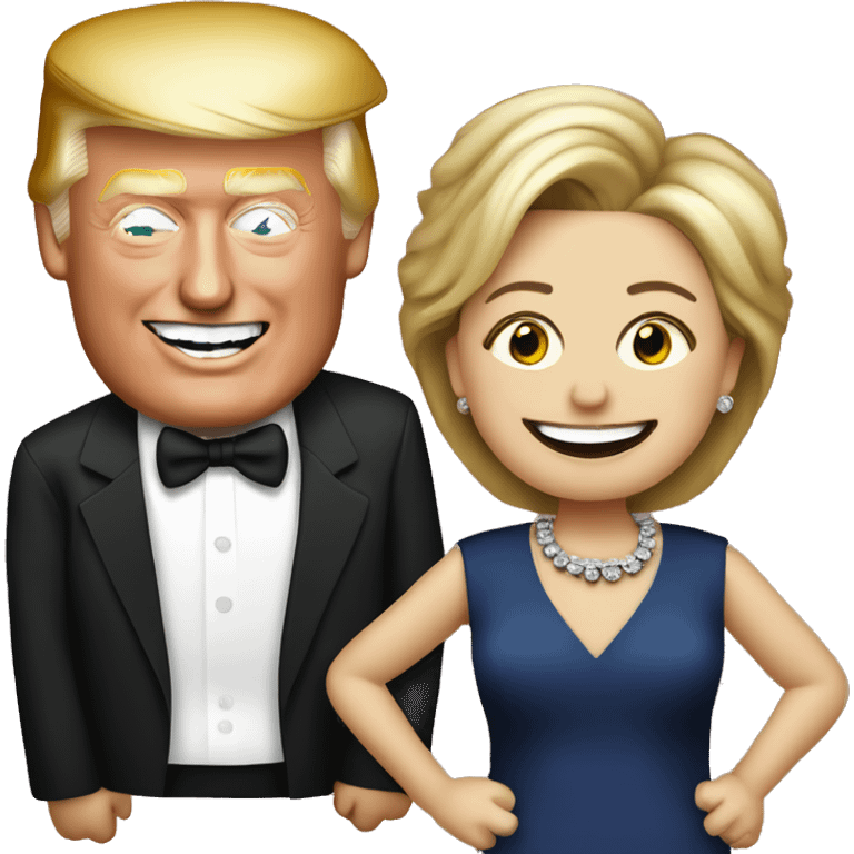 hilary clinton and donald trump partying  emoji