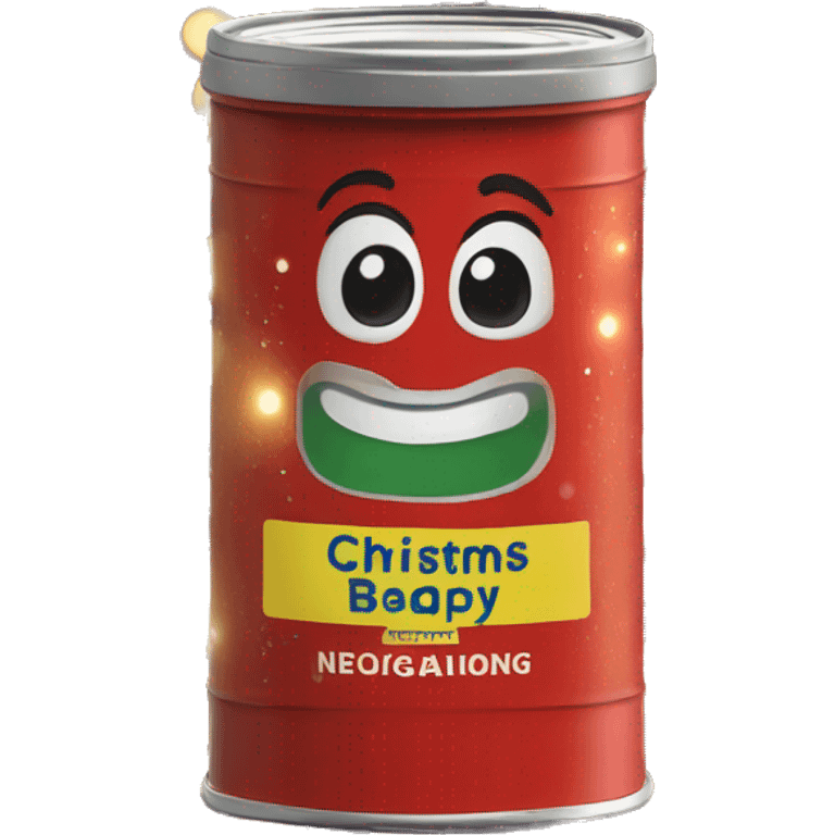 Old bay seasoning can with Christmas lights emoji