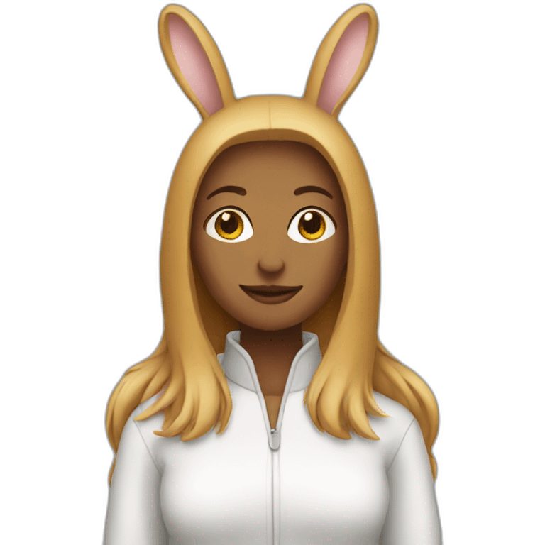 Female wearing rabbit costume emoji