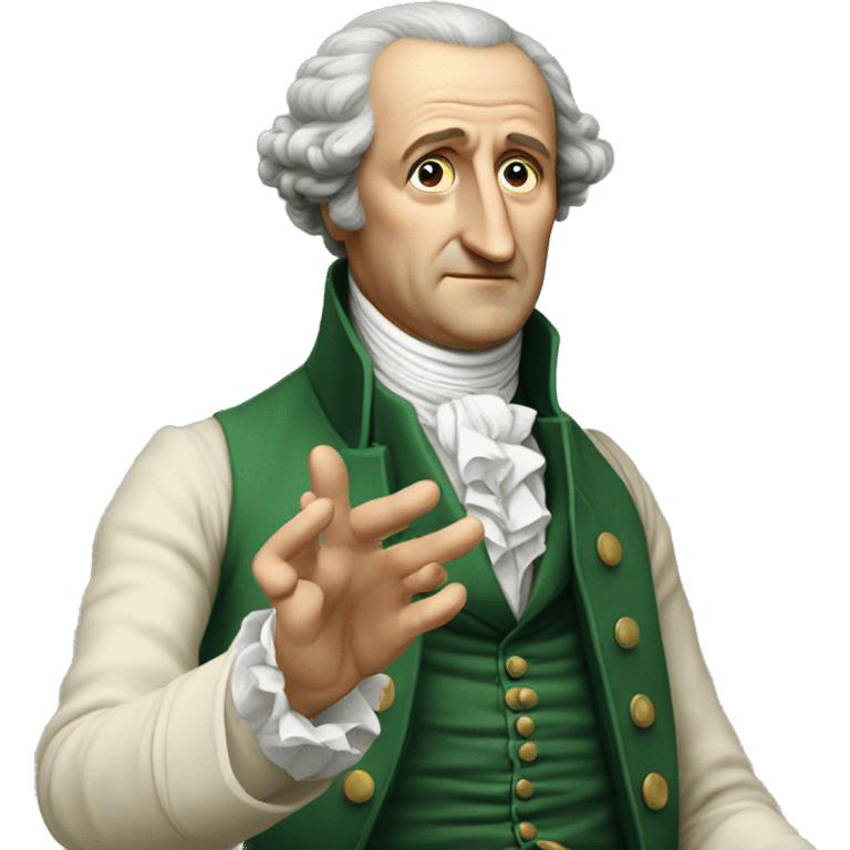 Goethe vawes with hand emoji