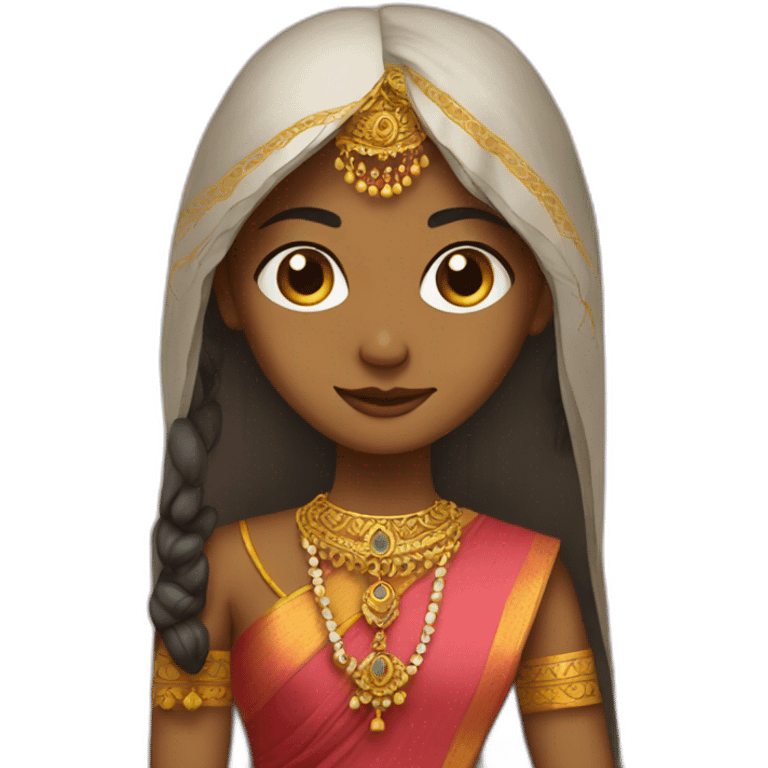 Lisa in indian dress emoji