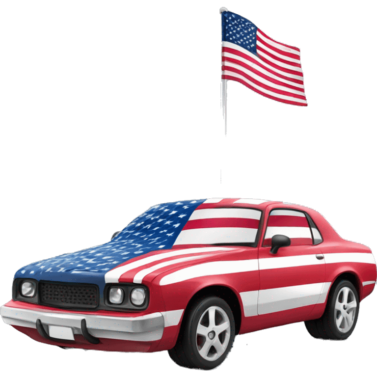 USA flag in car emoji