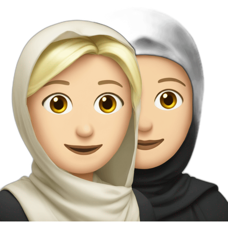 marine le pen with a muslim veil emoji