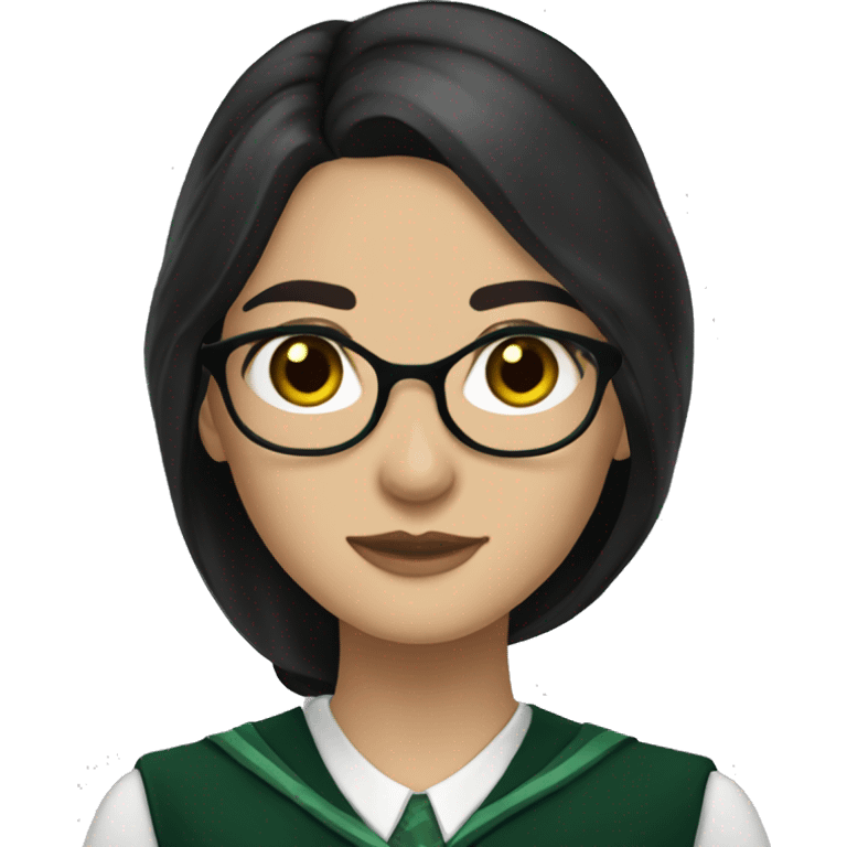 slytherin-student-girl-long dark hair-dark brown eyes emoji