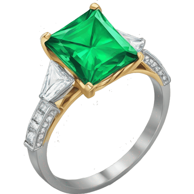 Emerald engagement ring princess cut emoji