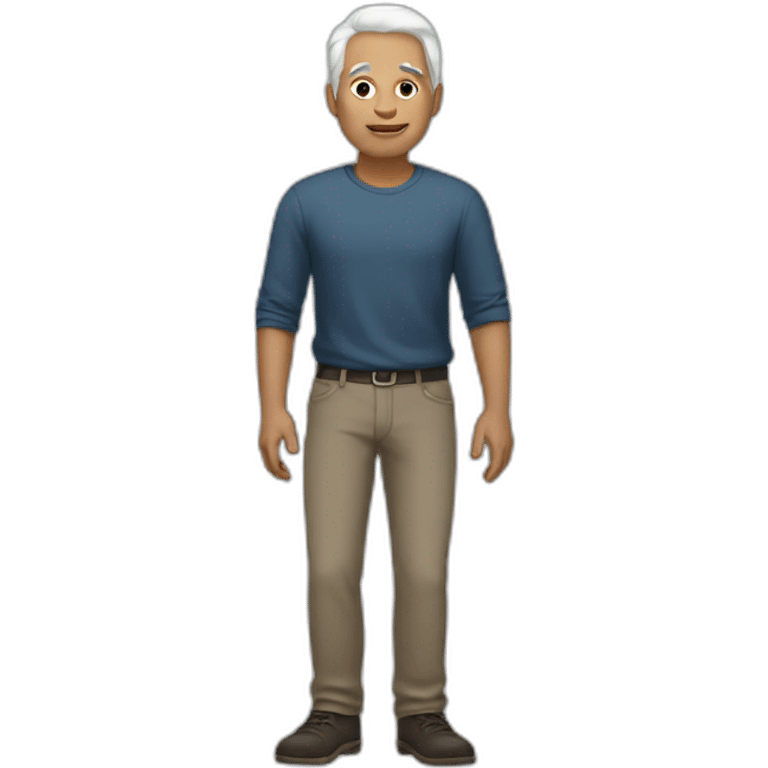 white-haired man without a leg emoji