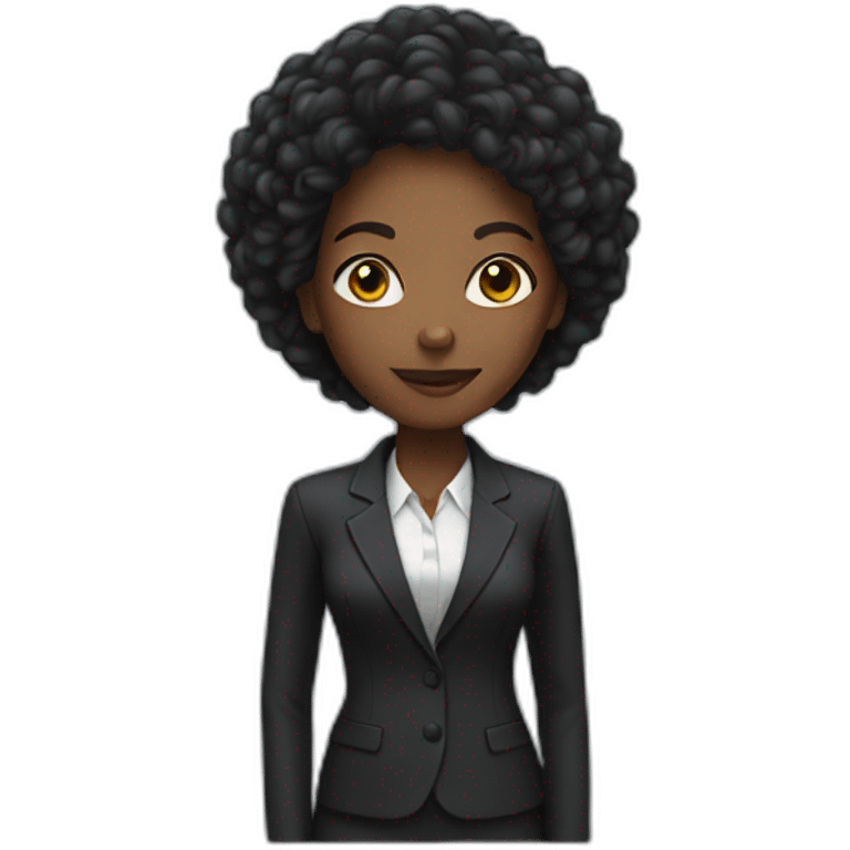 Black woman in slim suite emoji