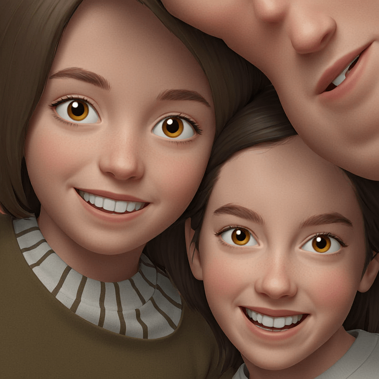 smiling girl and boy portrait emoji