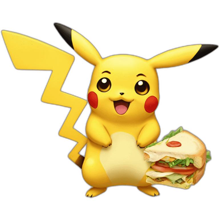 Pikachu saying goodlunch emoji