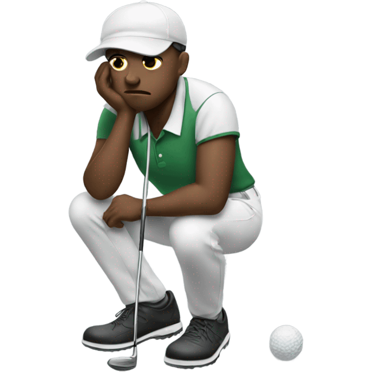 Crying black golfer emoji