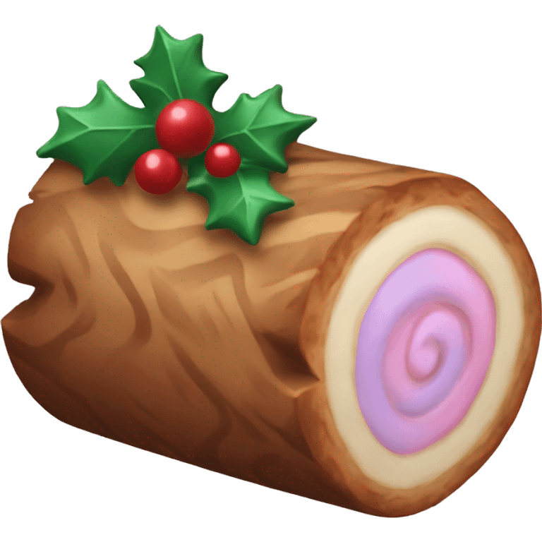 Pastel Christmas log emoji