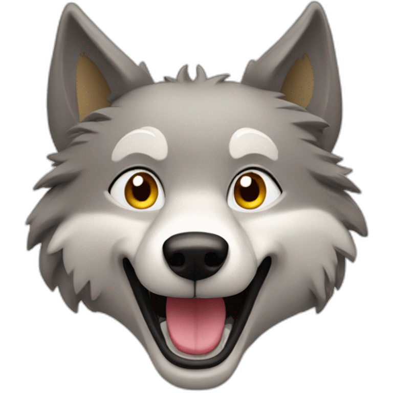 Happy wolf, animated emoji