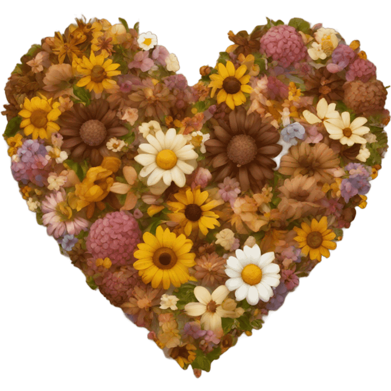 flower heart brown emoji