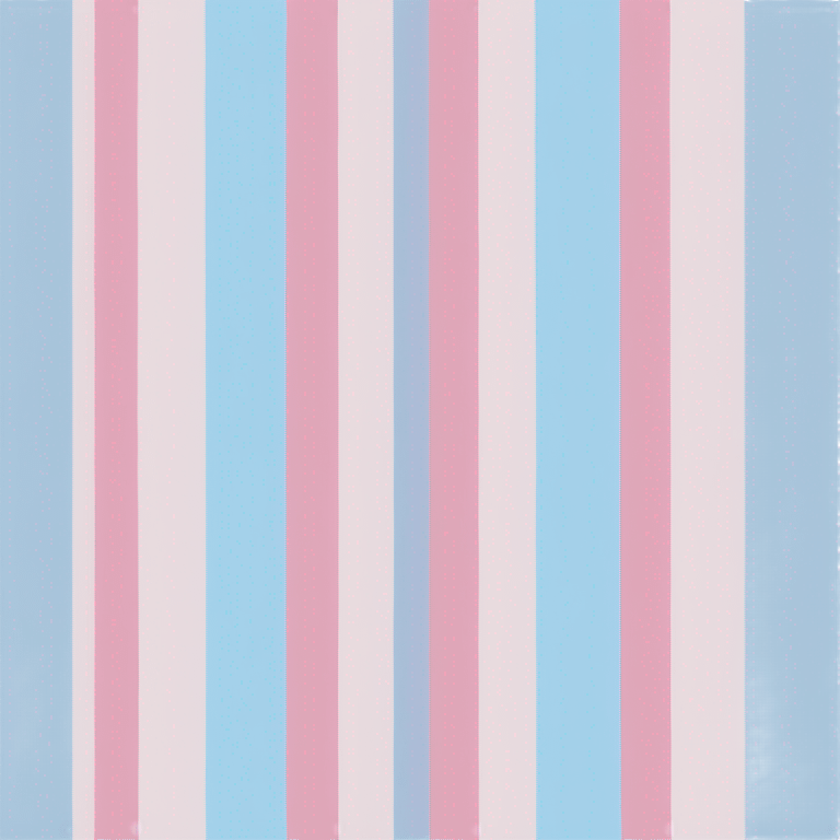 transgender pride flag with five horizontal stripes: light blue, pink, white, pink, and light blue emoji