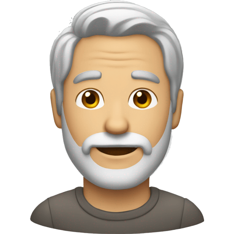 Man withe gray hair with small beard  emoji