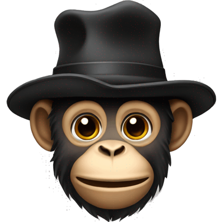 monkey with a black hat  emoji