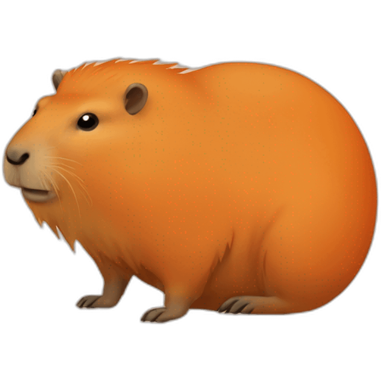 capybara morphed into a round orange emoji