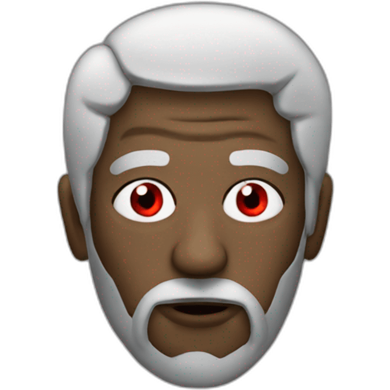 Homeless man with red eye whites smoking emoji