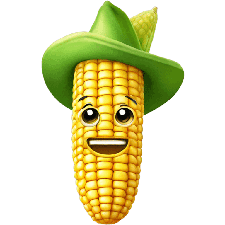 Corn cob wearing a hat emoji