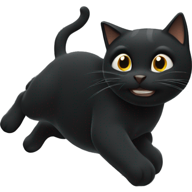 A black cat being blown away in a tornado  emoji