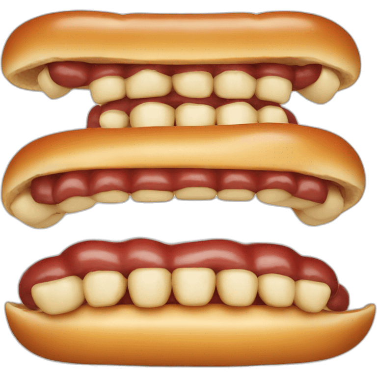 Mouth with Hotdogs for teeth emoji