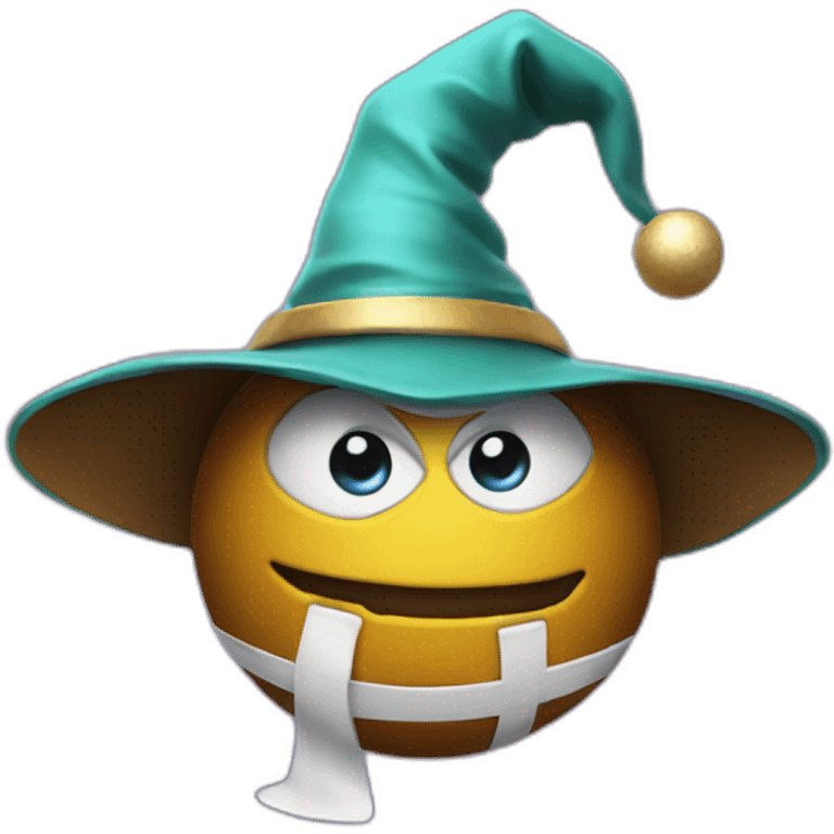 football wearing wizard hat emoji