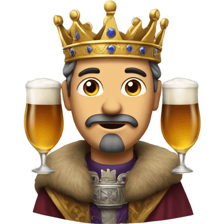 a king with two glass of beer emoji