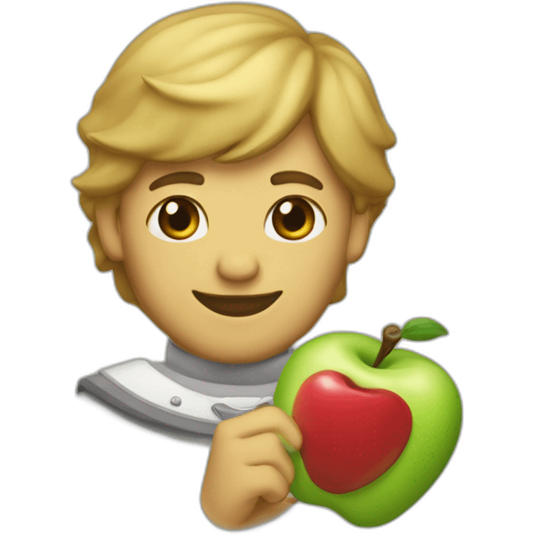 En un escudo y manzana  emoji