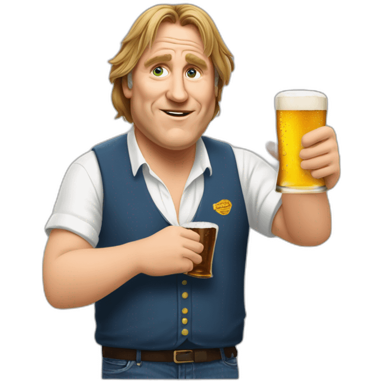 Depardieu boit une biere emoji