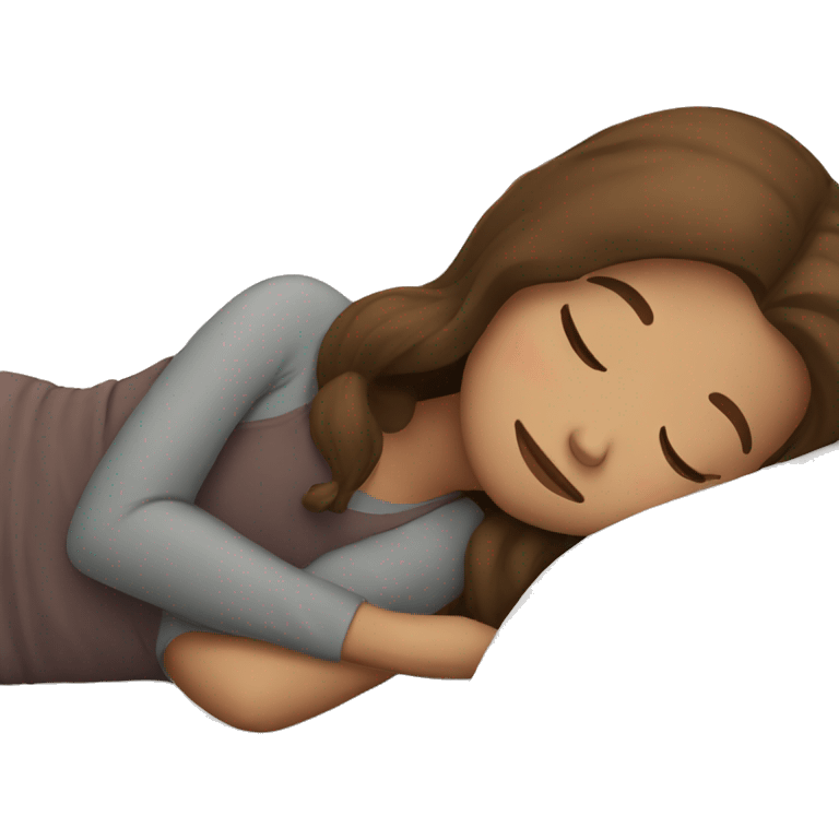 brown haired girl sleeping  emoji