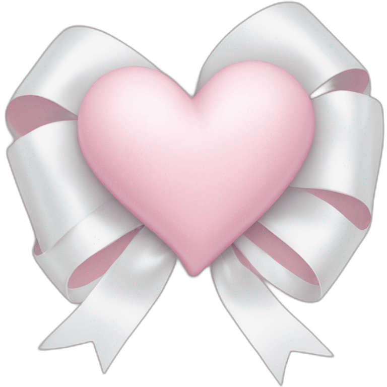 The pastel pink heart wrapped in white bow emoji