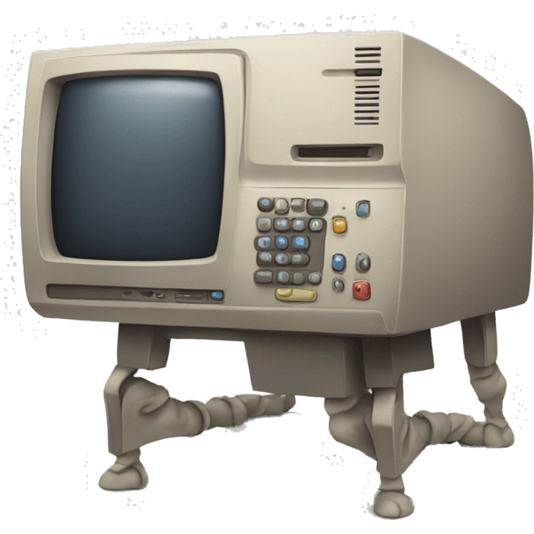 old computer with legs emoji