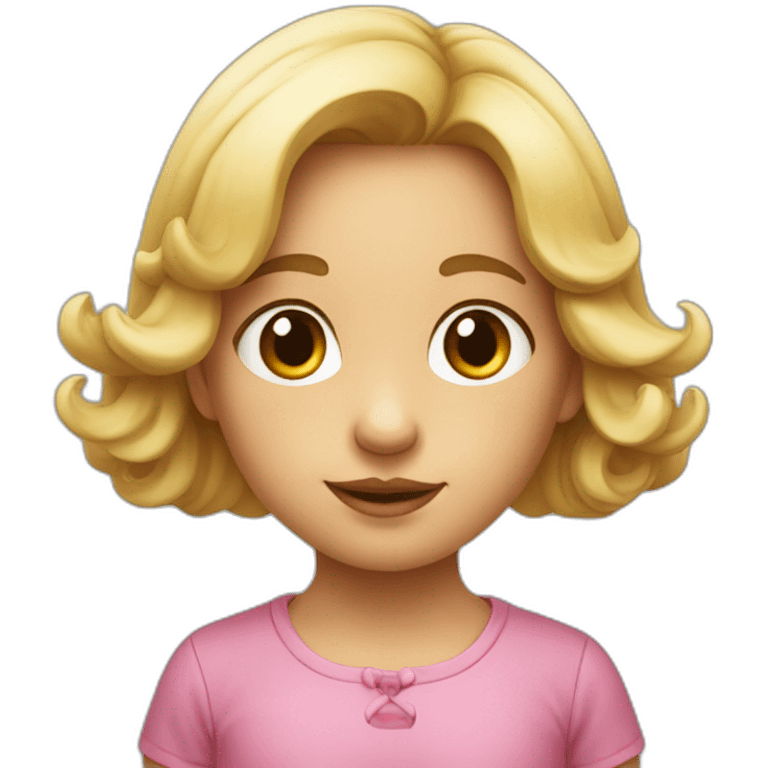 Petit fille avec un grosse tête  emoji