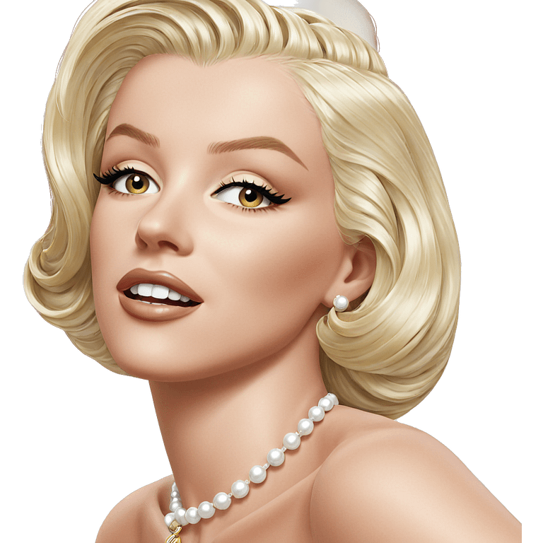 blonde beauty with pearl necklace emoji